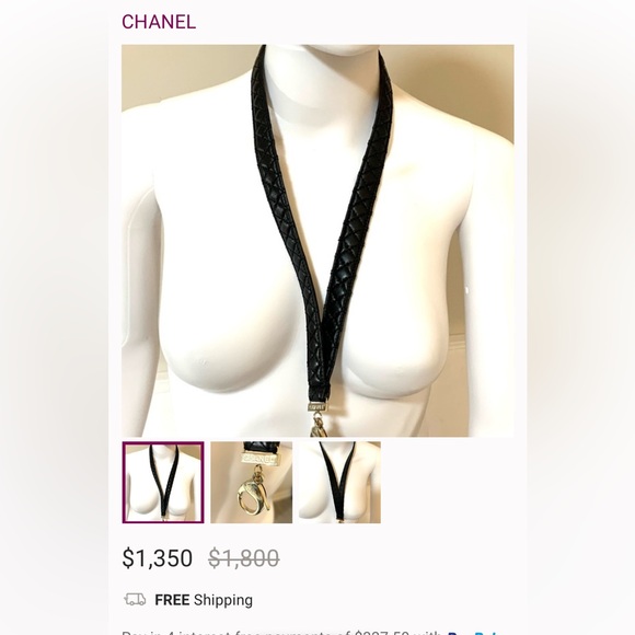 ❌SOLD❌Chanel Black Quilted Leather Lanyard - Picture 5 of 5